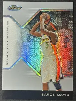 2004-05 Topps Finest Refractor Baron Davis 151/249 #72 Warriors Hornets - Image 1