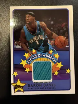 2003-04 Topps Pieces Of A Dream Game Used Patch #BD Baron Davis Jersey Hornets - Image 1