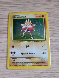 Hitmonchan Holo Pokemon Card 7/102 Base Set - Image 1