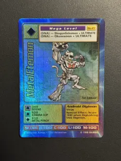 Digimon MetalEtemon Bo-27 1st Edition Holo Card Game 1999 Bandai - Image 1