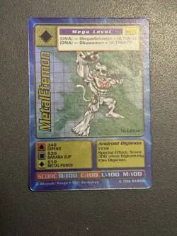 Digimon MetalEtemon Bo-27 1st Edition Holo Card Game 1999 Bandai - Image 3