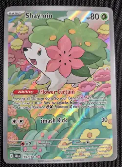 Shaymin 185/182 Destined Rivals Illustration Rare Gold Star Pokemon Card - Image 1