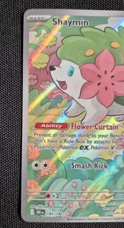 Shaymin 185/182 Destined Rivals Illustration Rare Gold Star Pokemon Card - Image 3