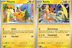 (2) Pikachu 062/193 & Raichu 064/193 Cards Pokemon Paldea Evolved TCG NM - Image 1