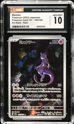 CGC 10 GEM MINT Mewtwo 183/165 AR Art Rare 151 sv2a Japanese Pokemon Card - Image 1