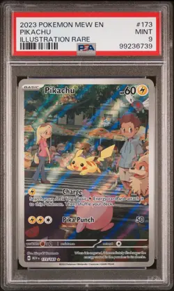 2023 POKEMON MEW EN-151 ILLUSTRATION RARE #173 PIKACHU PSA 9 - Image 1