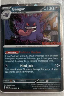 Pokemon Gengar GameStop Promo Holo Stamped Card 050/088 Stage 2 HP 130 - Image 1