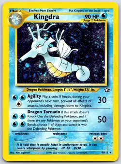 POKEMON NEO GENESIS KINGDRA 8/111 RARE UNLIMITED HOLO MP - Image 1