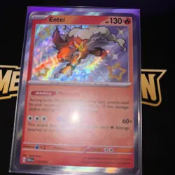 Pokemon Entei Holo Shiny Rare TCG Card Paldean Fates 112/091 - Image 1