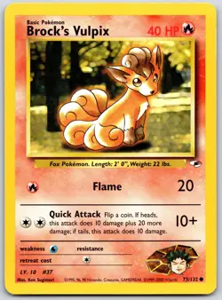 POKEMON GYM HEROES BROCK'S VULPIX 73/132 COMMON UNLIMITED NM - Image 1
