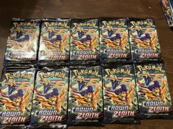 POKEMON CROWN ZENITH Booster Packs Lot of 10 Factory Sealed - Image 1