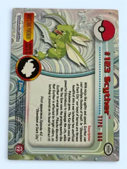 2000 Topps Pokemon TV Animation Edition Series 3 Scyther #123 Blue Logo - Image 2