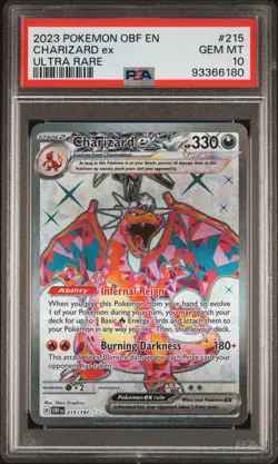 2023 POKEMON OBF EN-OBSIDIAN FLAMES ULTRA RARE #215 CHARIZARD EX PSA 10 - Image 1