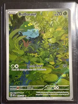 Bulbasaur 166/165 Scarlet & Violet 151 Illustration Rare Pokemon Card - Image 1