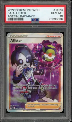 2022 POKEMON SWSH #TG24 FULL ART ALLISTER GEM MT PSA 10 ASTRAL RADIANCE - Image 1