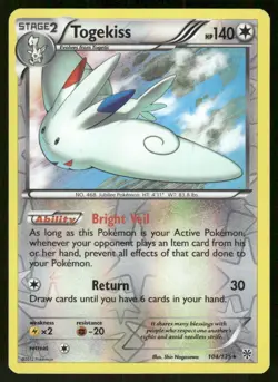 Pokemon Tcg Togekiss [Reverse Holo] #104 Pokemon Plasma Storm NM - Image 1