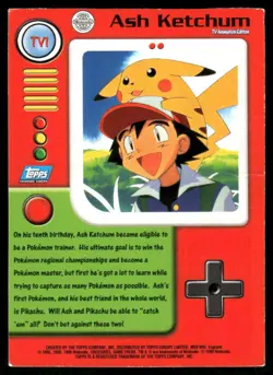 Pokemon Cards TV1 Ash Ketchum HOLO Topps Trading Cards Series 1 LP - Image 2