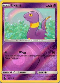 Ekans (25) 25/68 Hidden Fates Reverse Holo Pokemon TCG NM / LP - Image 1
