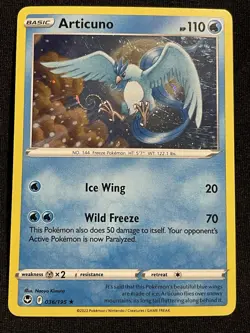 Articuno 036/195 Silver Tempest Rare Cosmos Holo Pokemon TCG SWIRL 🌀 - Image 1