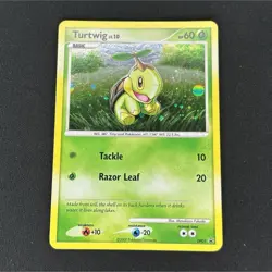 Pokemon TCG DP01 Turtwig Holo Promo 2007 English with FART SWIRL! - Image 1