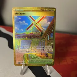 Pokemon TCG Artazon 229/197 Secret Rare Holo Gold Full Art - Image 1
