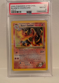 PSA 8 - 2000 Pokemon Gym Challenge BLAINE'S CHARIZARD HOLO #2 (4309) - Image 1