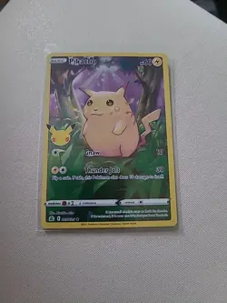 Pikachu 005/025 Ultra Rare Sword Shield 25th Anniversary Full Art NM Pokemon TCG - Image 1