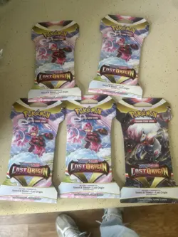 Pokemon TCG Sword and Shield Lost Origin x5 sleeved Booster Packs Lot of 5 - Image 1
