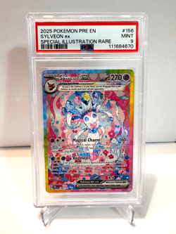 POKEMON 2025 PRE EN PRISMATIC EVOLUTIONS SYLVEON EX SIR PSA 9 #156 - Image 1