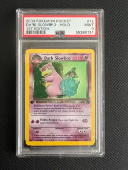 Pokemon TCG Dark Slowbro 12/82 Team Rocket Holo 1st Edition PSA 9 - Image 1