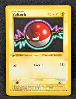 Voltorb 67/102 MP+ - 1999 Pokemon Base Set 1st Edition Shadowless - Image 1