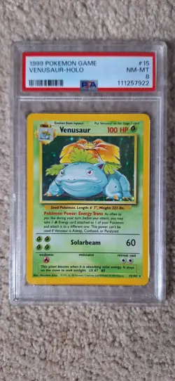 1999 POKEMON BASE SET #15 VENUSAUR-HOLO PSA 8 NM-MT wizards of the coast - Image 1