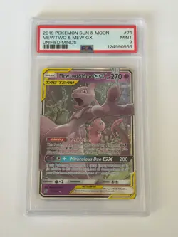 Pokemon TCG Mewtwo & Mew GX Tag Team 071/236 Sun & Moon Unified Minds - PSA 9 - Image 1