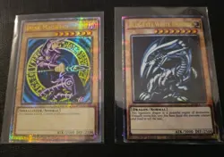 QCR Blue-Eyes White Dragon Dark Magician Quarter Century Yugioh Original Artwork - Image 1