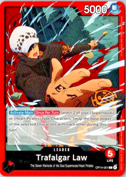 ONE PIECE English The Azure Sea’s Seven Trafalgar Law OP14-001 Leader - Image 1