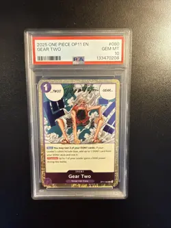 PSA 10 One Piece Card Gear Two Op11-080 A Fist Of Divine Speed 2025 English - Image 1