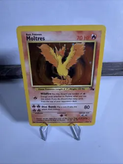 Pokemon TCG Moltres Fossil Holo Card 12/62 1999 Lightly Played - Image 1
