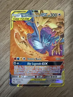 Pokemon Card - Moltres & Zapdos & Articuno GX Hidden Fates 44/68 Ultra Rare - Image 1