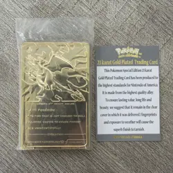 Vintage Pokemon 1999 CHARIZARD Burger King Promo 23k Gold Plated Trading Card - Image 2