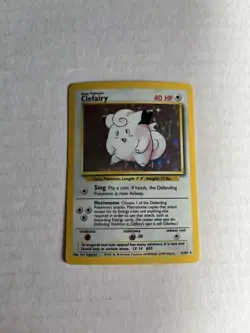 Pokemon TCG Clefairy Base Set Holo Unlimited Rare Card 5/102 - Image 1