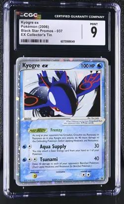 CGC 9 MINT Kyogre ex 2006 Black Star Promos 037 Holo Pokemon Card - Image 1