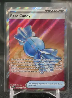 Pokemon TCG Rare Candy Trainer-Item Full Art Holo MEGA 175/185 Card - Image 1