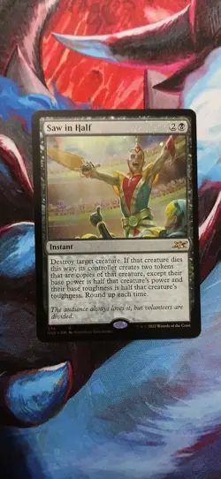 Magic Saw in Half Galaxy Foil Instant Card Unfinity #374 Black WOTC 2022 English - Image 1