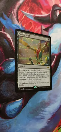 Magic Saw in Half Galaxy Foil Instant Card Unfinity #374 Black WOTC 2022 English - Image 2