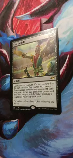 Magic Saw in Half Galaxy Foil Instant Card Unfinity #374 Black WOTC 2022 English - Image 3