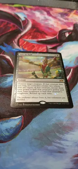 Magic Saw in Half Galaxy Foil Instant Card Unfinity #374 Black WOTC 2022 English - Image 4