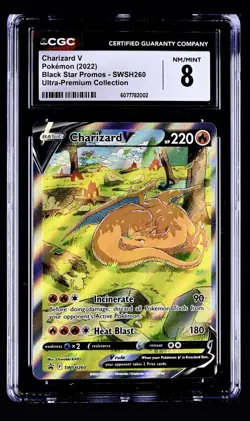 Pokemon 2022 UPC Sleeping Charizard V Black Star Promo SWSH260 CGC 8 NM MINT ✨🔥 - Image 1