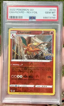 LOW POP 🔥 PSA 10 GEM MINT Charizard 010/078 Reverse Holo Pokemon Go Pokemon TCG - Image 1