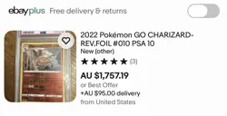 LOW POP 🔥 PSA 10 GEM MINT Charizard 010/078 Reverse Holo Pokemon Go Pokemon TCG - Image 3