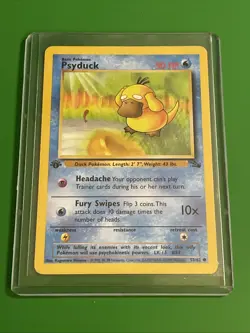 Psyduck 53/62 1st Edition Fossil Regular Pokemon Vintage; Authentic LP - Image 1